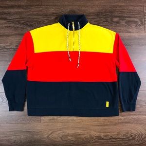 Liz Claiborne Women’s Preppy Vintage 2000’s 1/4 Zip Colorblock Pullover Sweater